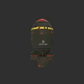 Military Bomb Weapon With Green Red Yellow Markings Weathered Texture Base Stand Virtual