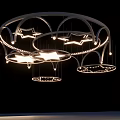 Modern Luxury Decorative Light Chandelier with Star Shaped Design and Illuminated Circular Rings