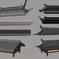 Traditional Chinese Architectural Roof Components With Different Eaves And Tile Styles