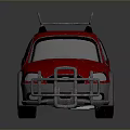 Red Off Road SUV With Roof Rack And Sporty Exterior Design
