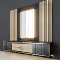 Elegant Modern Bathroom Vanity With Marble Countertop Illuminated Mirror Gold Accents And Diamond Drawer