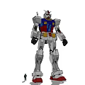 Giant Robot Figure With Human Silhouette For Size Comparison And Mechanical Details