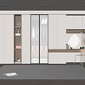 Modern Wardrobe Interior Design With Glass Doors Hanging Clothes And Vanity Table