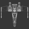 Detailed Spacecraft Model with Engines Cockpit and Weapons for Aerospace Exploration
