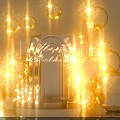 Golden Spheres Happy Birthday Arch Photo Spot With Water Reflection Decorations