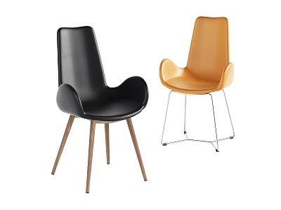 Simple and stylish atmospheric leather solid wood dining chair combination model