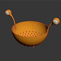 Cute Yellow Kitchenware Set With Colander Body Googly Eyes And Small Legs