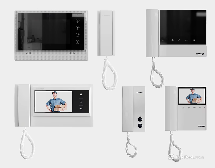 Modern Wired Video Doorbell With Intercom And Display Screen Design 3d model 