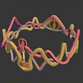 Stylish Orange Lifestyle Bracelet With Intricate Wave Design And Smooth Finish