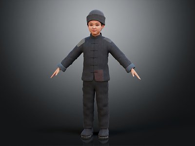 Modern Boy Child Rural Child 3d model