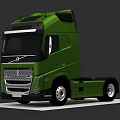 Green Volvo Heavy Duty Truck With Modern Cab Exterior Design