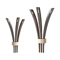 Modern Sleek Wall Lamps With Metal Construction Multi Arm Design And Beige Decorative Rings