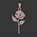 Elegant Rose Shaped Metallic Pendant With Leaf Detail Fashion Jewelry Accessory For Women