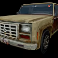 Old Rusty Vintage Pickup Truck With Open Door Weathered Exterior Design