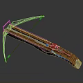 Wooden And Metal Crossbow With Mechanical Parts Red String And Crafted Design