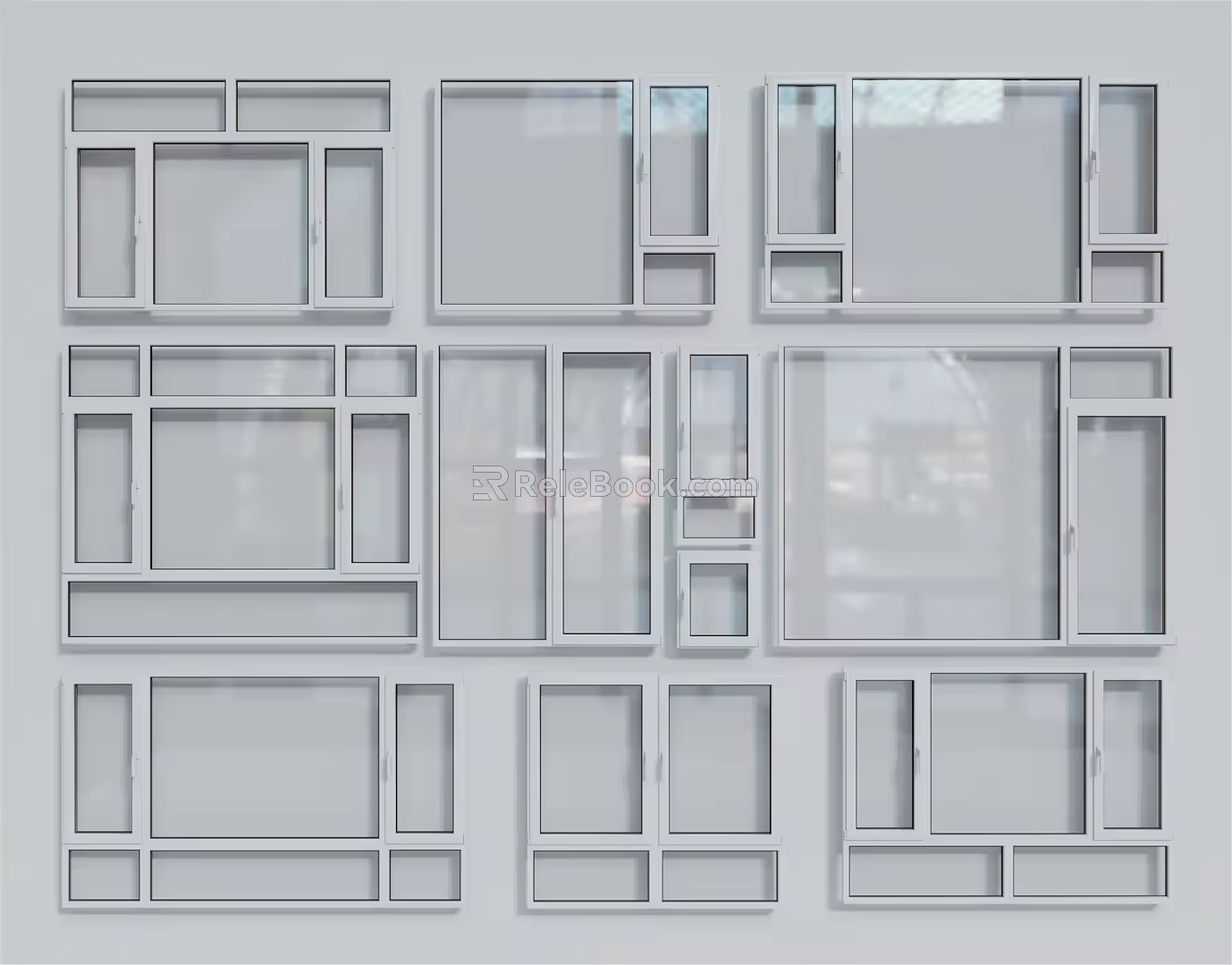 Modern windows 3d model