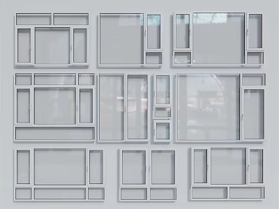 Different Types Of Casement Windows With Modern Frame And Glass Designs 3d model