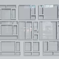 Modern windows 3d model