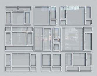 Modern windows 3d model