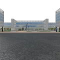 Aerial View Campus Planning With Multiple Buildings Sports Fields Central Garden Green Spaces And Roads