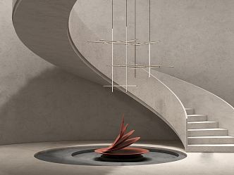 Rotary Stair Chandelier 3d model