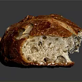 Freshly Baked Rustic Bread With Cracked Crusty Brown Surface And Artisan Texture 3d model