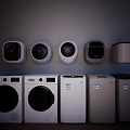 Modern Washing Machines And Dryers In Various Designs For Home Laundry Room