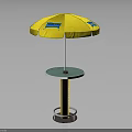 Yellow GoShade Outdoor Parasol With Round Table For Sun Protection Use