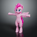 Pink Pony Toy Figure With Wings Mane Tail And Blue Eyes Open Arms