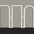 White Rectangular And Arched Door Frames Display On Gray Wall Background