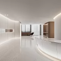 Modern Front Office Front Desk Reception Desk Area Curved Image Wall Reception Desk Reception Desk Reception Desk Company Reception Area Rest Area Bar Front Desk 3d model