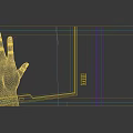 Modern Digital Blue Touch Screen For Decorative Ornaments Set With Control Panel And Hand Interaction
