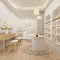 Modern Elegant Boutique Interior Design With Dressing Tables Stools Mirrors And Product Shelves