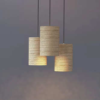 Modern Simple Cylindrical Chandelier 3d model