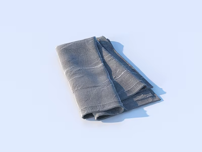 High Quality Absorbent Soft Cotton Gray Towel Folded For Daily Use 3d model