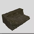 Rustic Natural Stone Structure With Moss Covered Steps And Textured Walls