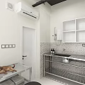 Mall Shop Interior Design With Hanging Green Plants White Green Walls Wooden Flooring And Counter