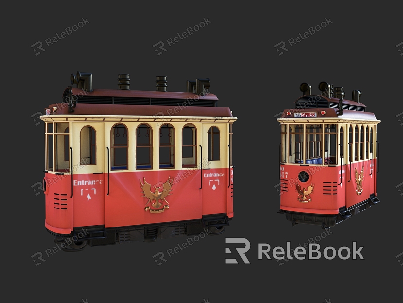 Modern tram realistic tram model