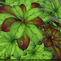 Vibrant Lush Garden Decor With Green And Red Leaves In Natural Wooden Frame