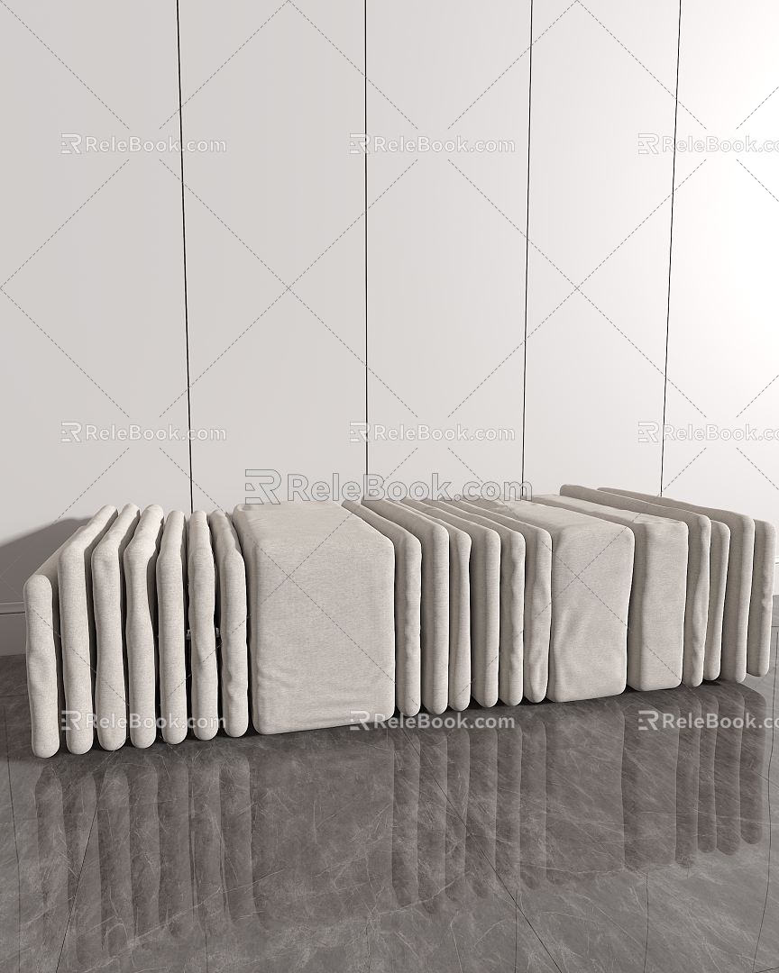 Antique sofa stool bed end stool 3d model