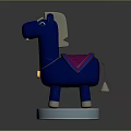 Blue Rocking Horse Toy With Pink Saddle White Mane And Yellow Star Base