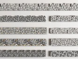 Landscape stone wall 3d model