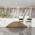 Modern Front Desk Company Reception Front Desk 3d model