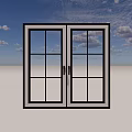 Modern Double Casement Windows With Black Frame White Grid Glass Design
