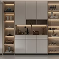 Modern Minimalist Living Dining Room With Beige Sofa Large TV And City View Through Window