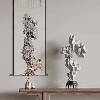 Qui Taihu Stone Decorative Painting 3d model