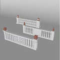 Symmetrical Ornate Gray Stone Balustrades With Carved Patterns And Decorative Tops