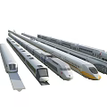 modern high-speed rail train rail light rail 3d model