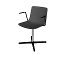 Modern Minimalist Grey Leisure Chair With Armrest And Cross Base Design