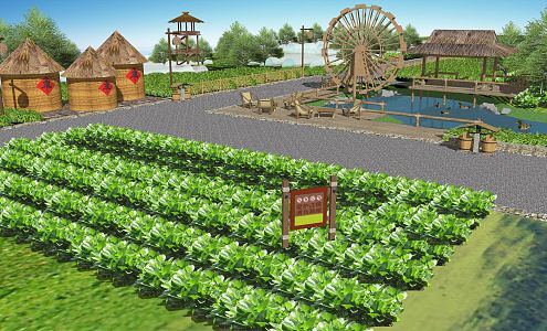 Modern Farm Agricultural Farm Nongjiale Planting Greenhouse 3d model